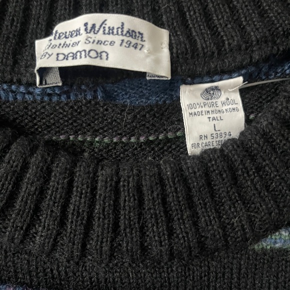 Vintage 90s pure Wool  knit sweater Steven Windson by Damon Coogi-inspired LG - Picture 6 of 7